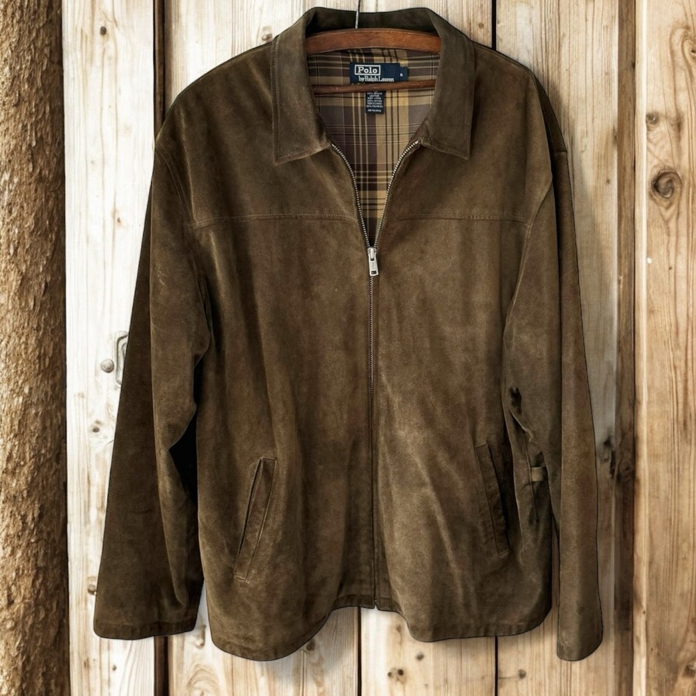 Polo Ralph Lauren Vintage Suede Cotton Lined Leather Jacket | XL - Picture 1 of 16